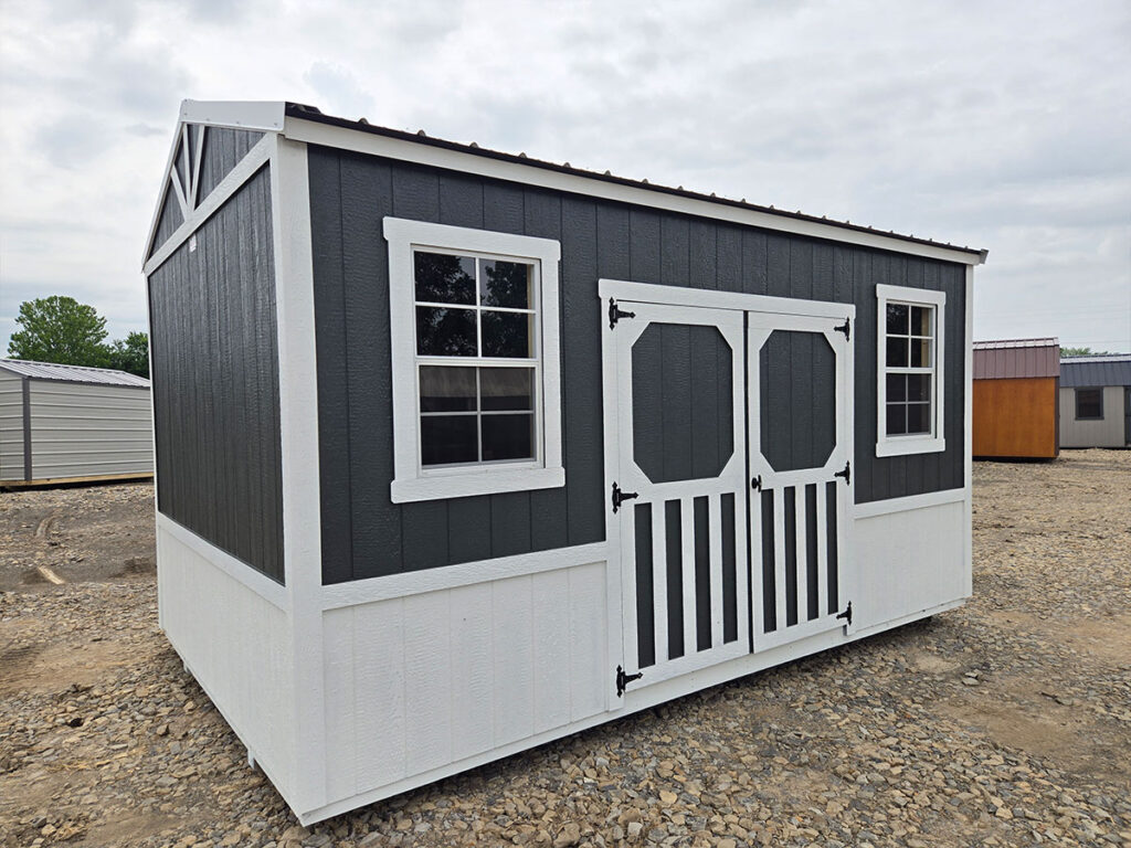 side loaded utility shed