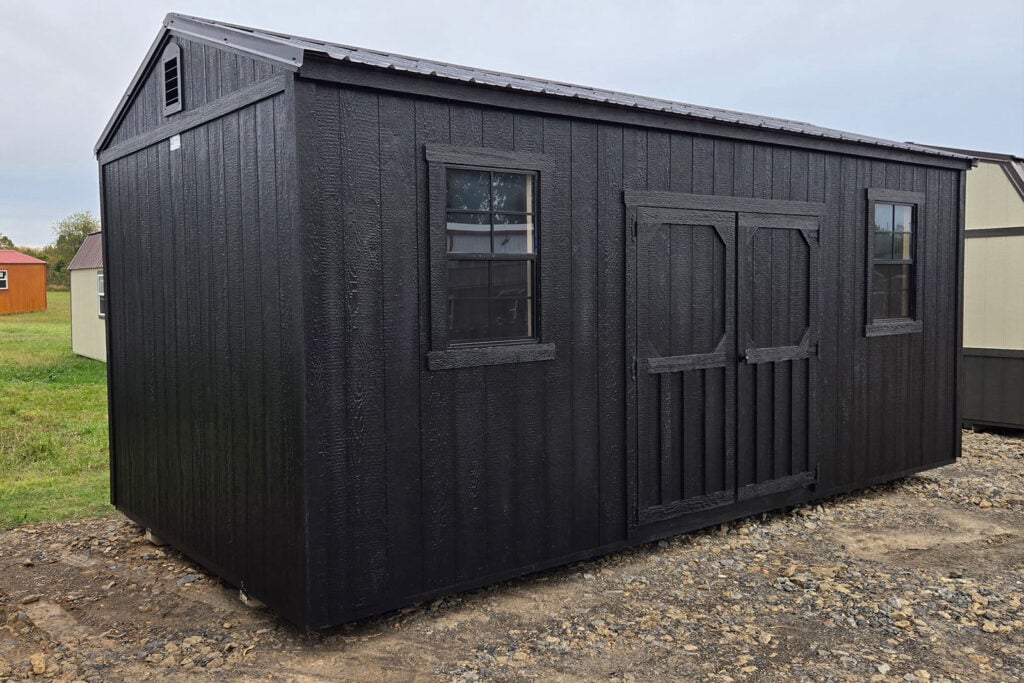 Side utility shed - black